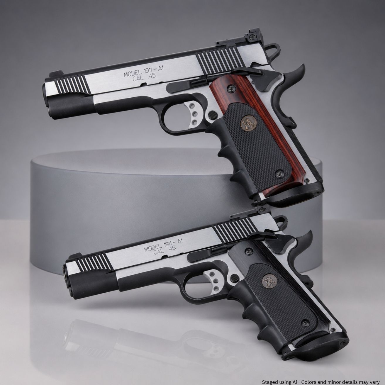 Colt 1911 with Pachmayr American Legend Grips in Rosewood or