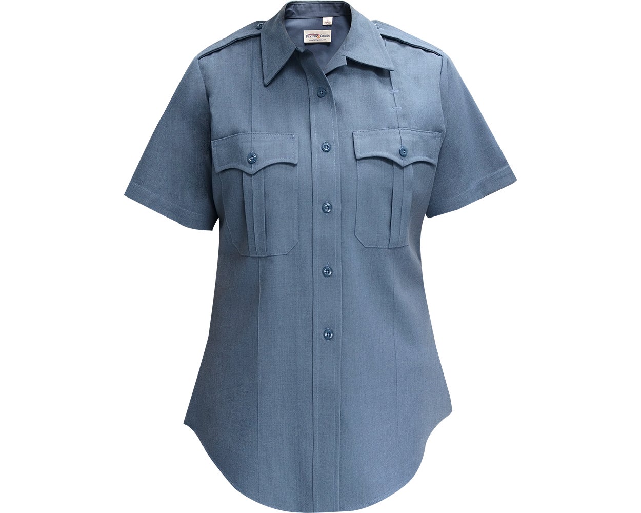 Flying Cross Deluxe Tropical Women's Short Sleeve Shirt with Traditional Collar 154R66 - French Blue, 42