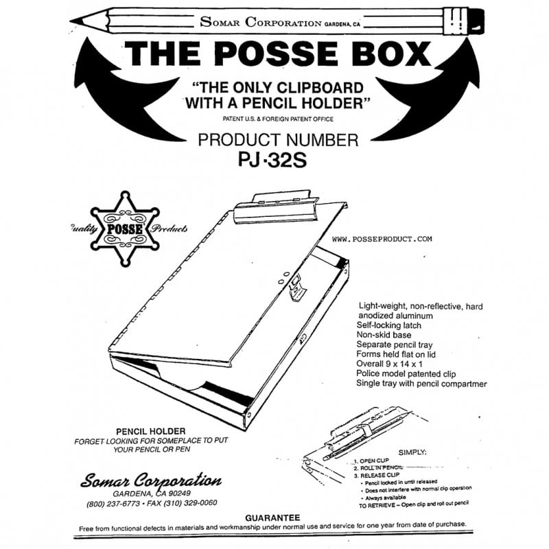 Posse Box Posse Jr. - Side Opening PJ-32S - Notepads, Clipboards, & Pens