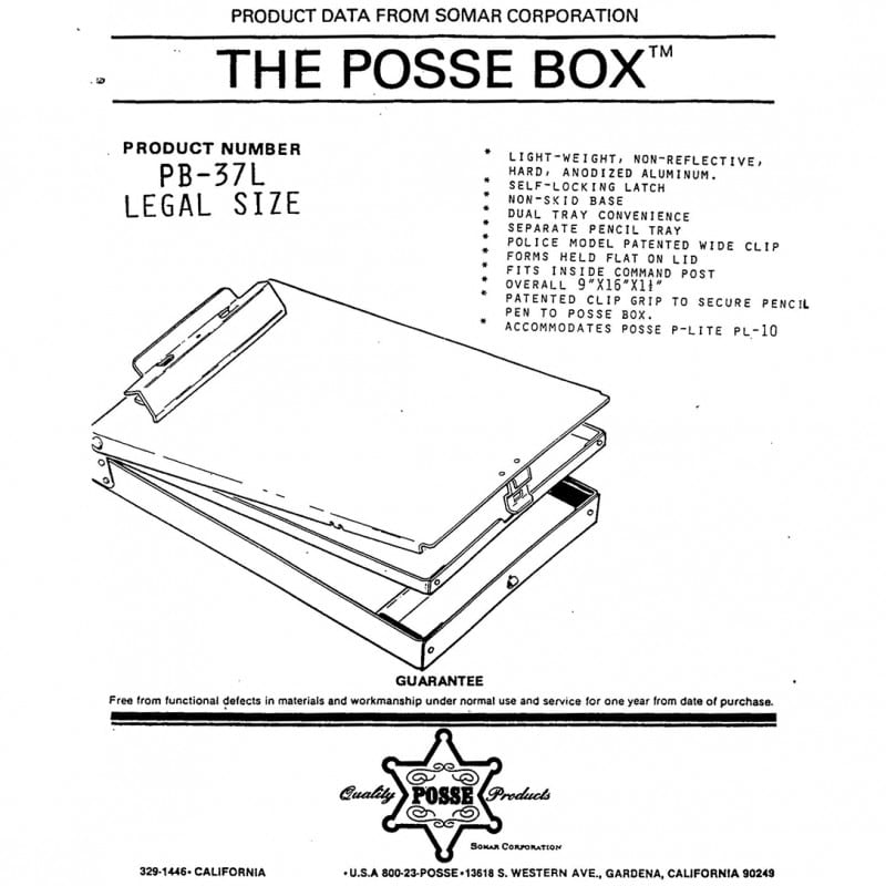 Posse Box Legal Size Bottom Open Clipboard Box PB37L - Notepads, Clipboards, & Pens