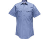 Flying Cross Duro Poplin 65% Poly/35% Cotton Men's Short Sleeve Uniform Shirt with Sewn-In Creases 85R54 - Marine Blue, 16"