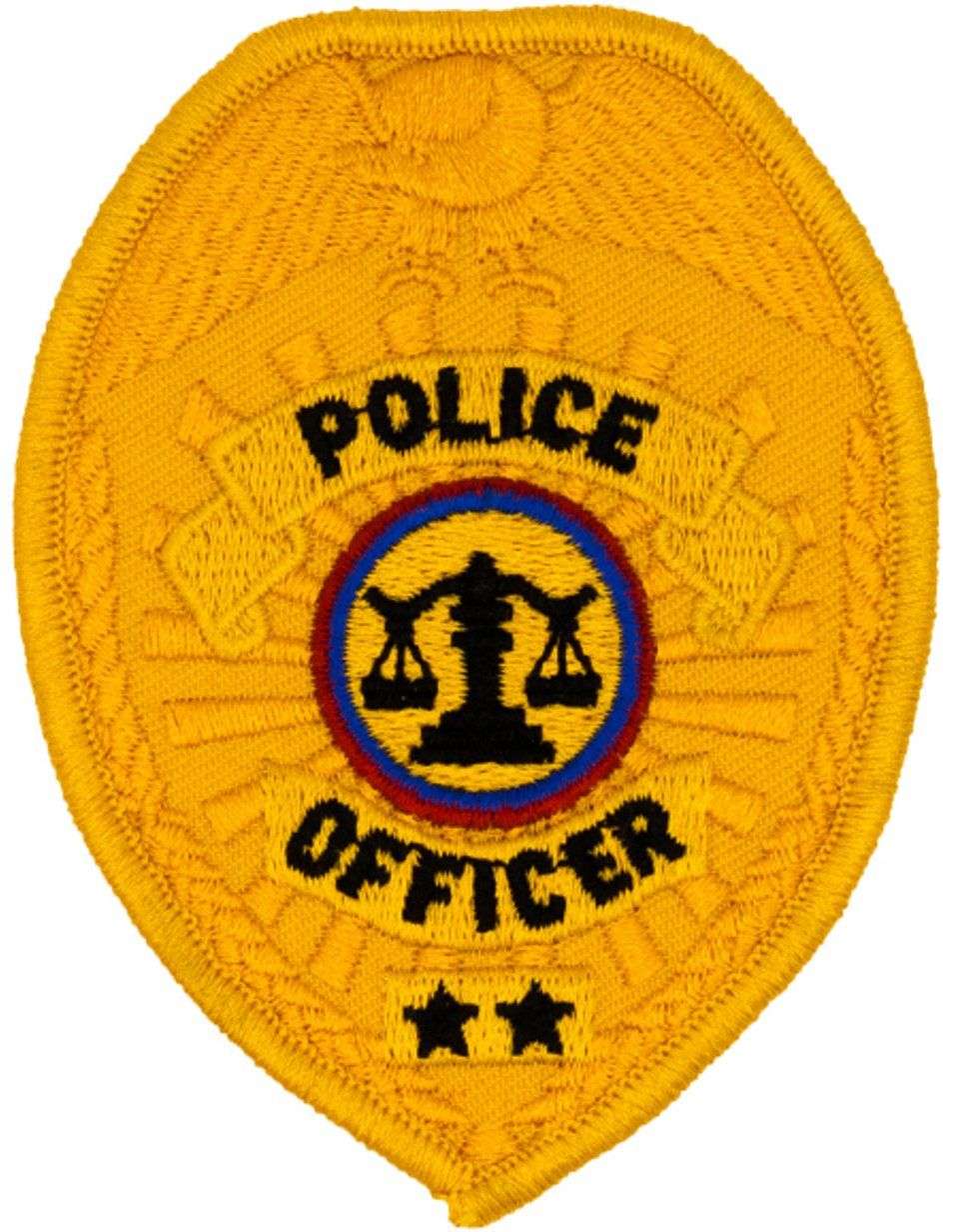 Hero's Pride POLICE OFFICER Badge Patch - Gold - 2.5'' x 3.5'' 3731 - Clothing & Accessories