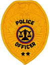 Hero's Pride POLICE OFFICER Badge Patch - Gold - 2.5'' x 3.5'' 3731 - Clothing &amp; Accessories