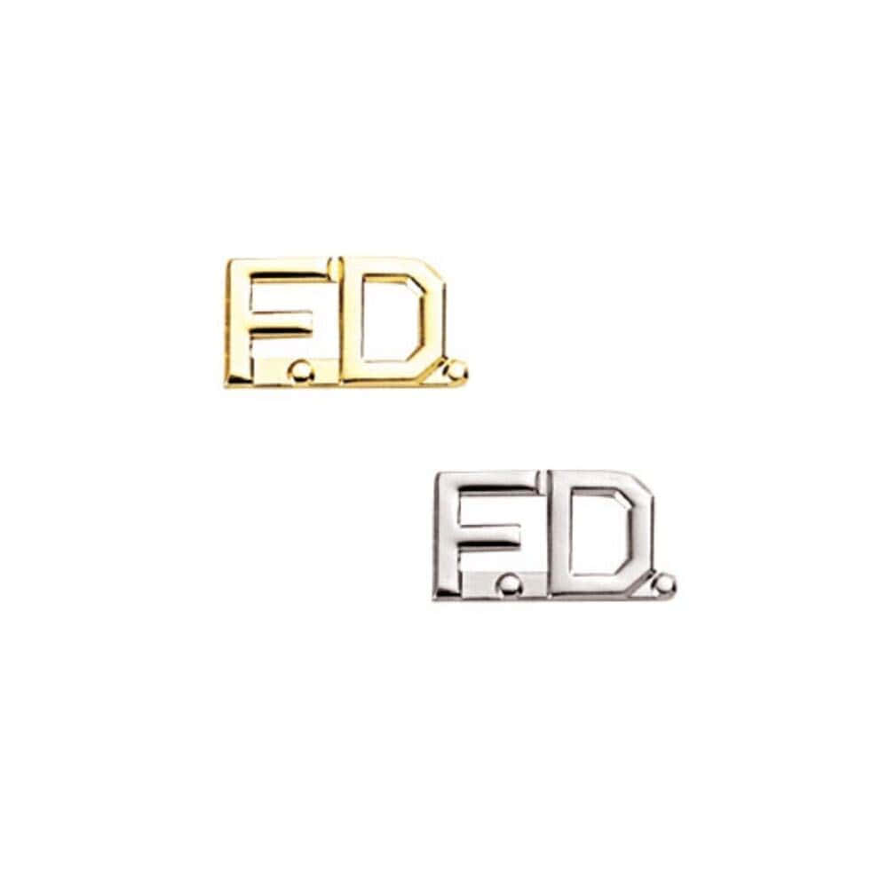 FD Fire Department Pin (Gold or Silver) Pair - Rank Insignia