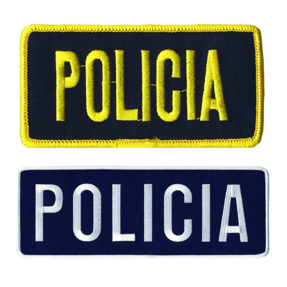 POLICIA Chest Emblem 2" x 4" - Gold on Black