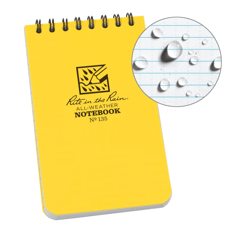 Rite in the Rain Top Spiral Notebook (3'' x 5'') 135 - Notepads, Clipboards, & Pens