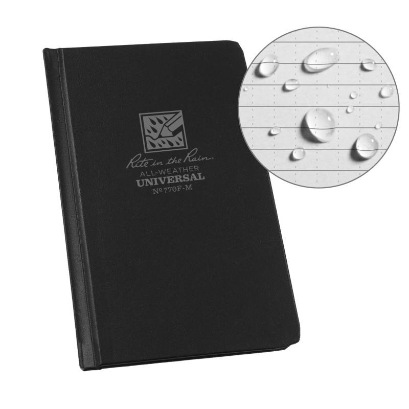 Rite in the Rain Fabrikoid Mini Bound Book - Universal - Black 770F-M - Notepads, Clipboards, & Pens