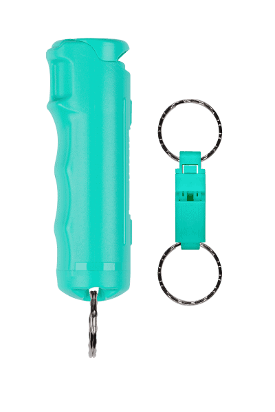 Sabre Pepper Gel with Quick Release Whistle Keychain - Mint