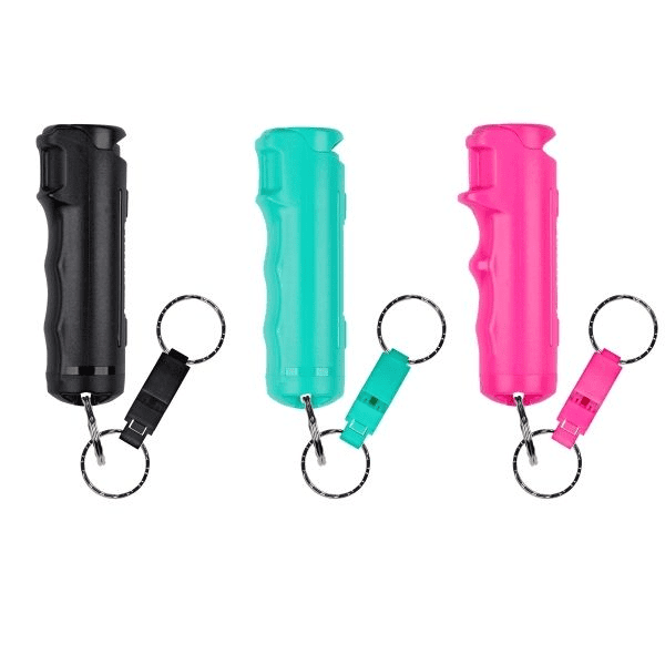 Sabre Pepper Gel with Quick Release Whistle Keychain - Tactical & Duty Gear