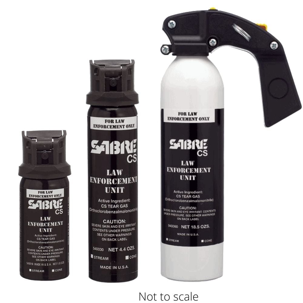 Sabre 1.5% CS Tear Gas (2oz, 4.4oz, or 18.5oz) Stream or Fogger - Tactical & Duty Gear