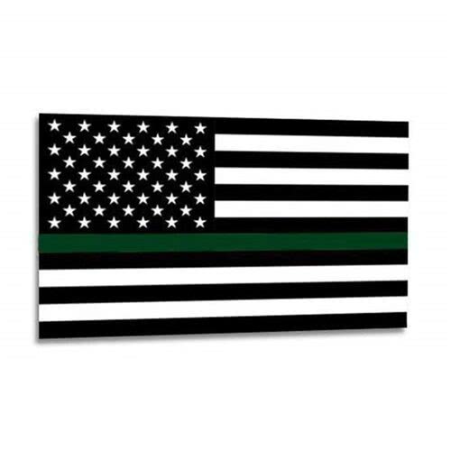 Thin Blue Line Thin Green Line Stickers, 2.5 x 4.5 inches - Clothing & Accessories
