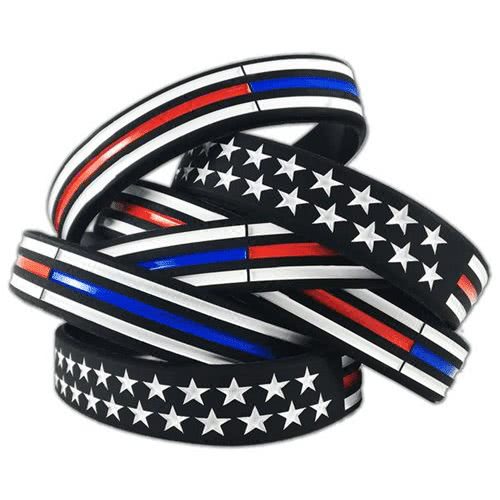 Thin Blue/Red Line American Flag Bracelet – WCUniforms