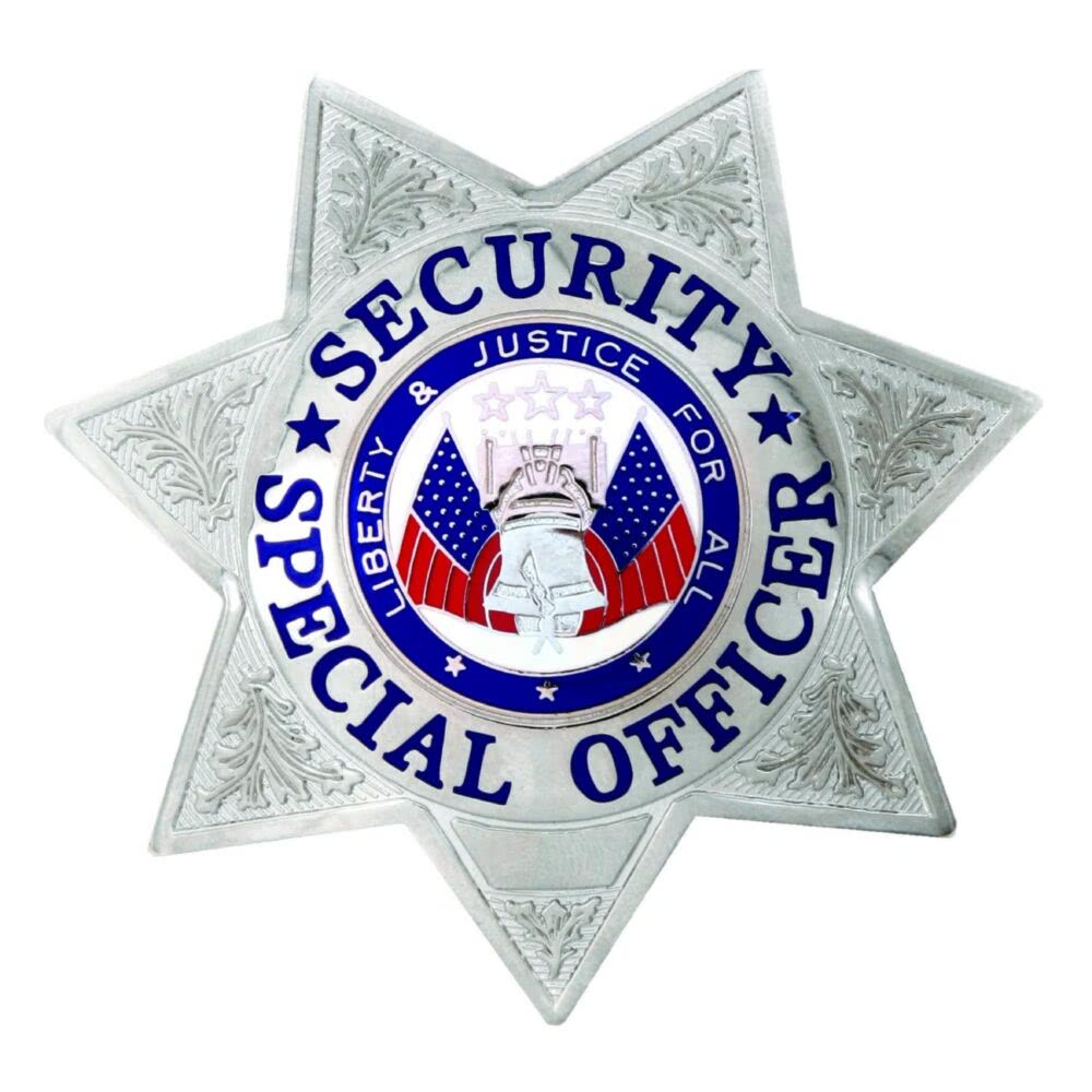 Security Officer 7-Point Star Gold Badge - Stock Uniform Badges