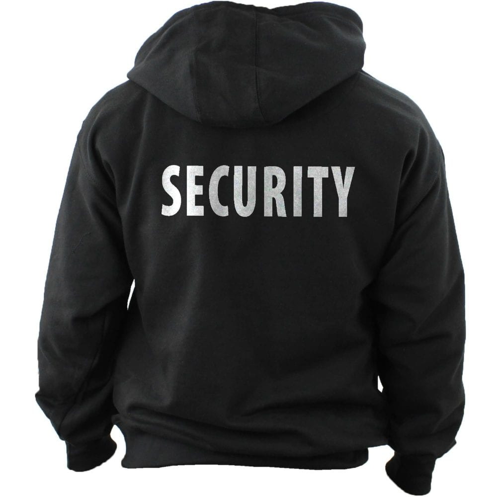 Black SECURITY Hooded Sweatshirt with Bold ID JS60SWB - Clothing & Accessories