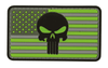 Voodoo Tactical Punisher Flag - (Hi-Viz Green &amp; Gray) 07-0813000000 - Morale Patches