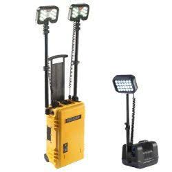 Area lighting solutions featuring portable floodlights for enhanced visibility in outdoor and industrial settings.