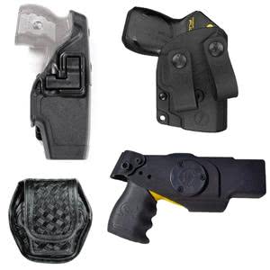 Collection of EDW/CEW holsters including diverse styles and a carrying case for optimal utility and protection.