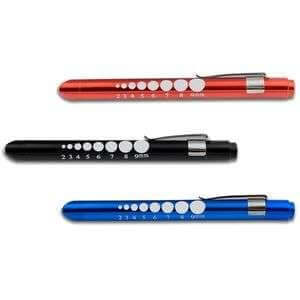 Three durable penlights in red, black, and blue, designed for emergency professionals and daily use.