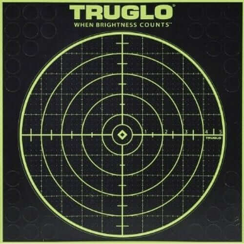 Truglo shooting target featuring a circular grid design for precision shooting practice and accuracy training.
