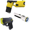 Sleek Taser models including Taser 7 CQ and Taser Pulse 2 flashlight for personal safety and self-defense.