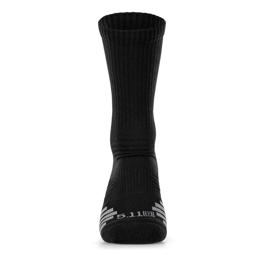 5.11 Tactical Duty Ready Plus Crew Socks 3-Pack MPN 10044 black from front