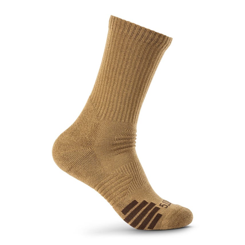 5.11 Tactical Duty Ready Plus Crew Socks 3-Pack MPN 10044 Dark Coyote right side angle