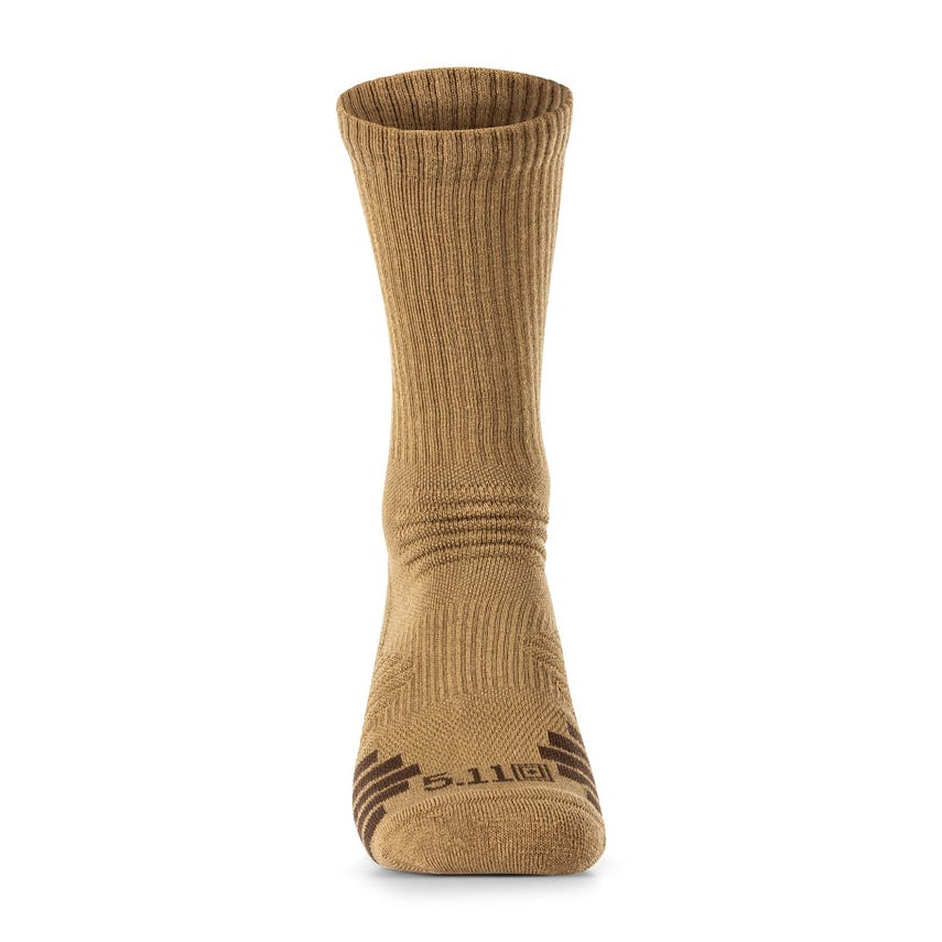 5.11 Tactical Duty Ready Plus Crew Socks 3-Pack MPN 10044 Dark Coyote from front angle