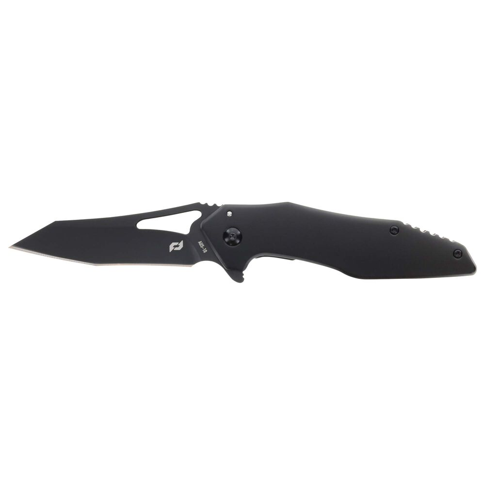 Smith & Wesson Killer Whale Folder CP=3 knife featuring a sleek black aluminum handle and AUS-10 blade steel, perfect for everyday carry.