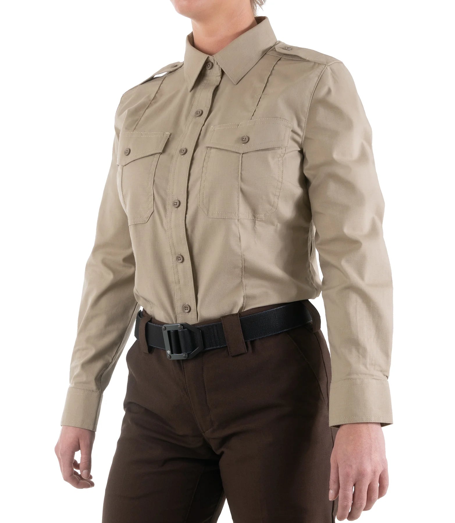 First Tactical Women's Pro Duty Long-Sleeve Zippered Class A Uniform Shirt 121011. Elevate your duty wear with First Tactical's Class-A Women's Pro-Duty Uniform Shirt. Durable V2 fabric for pros.. WCUniforms