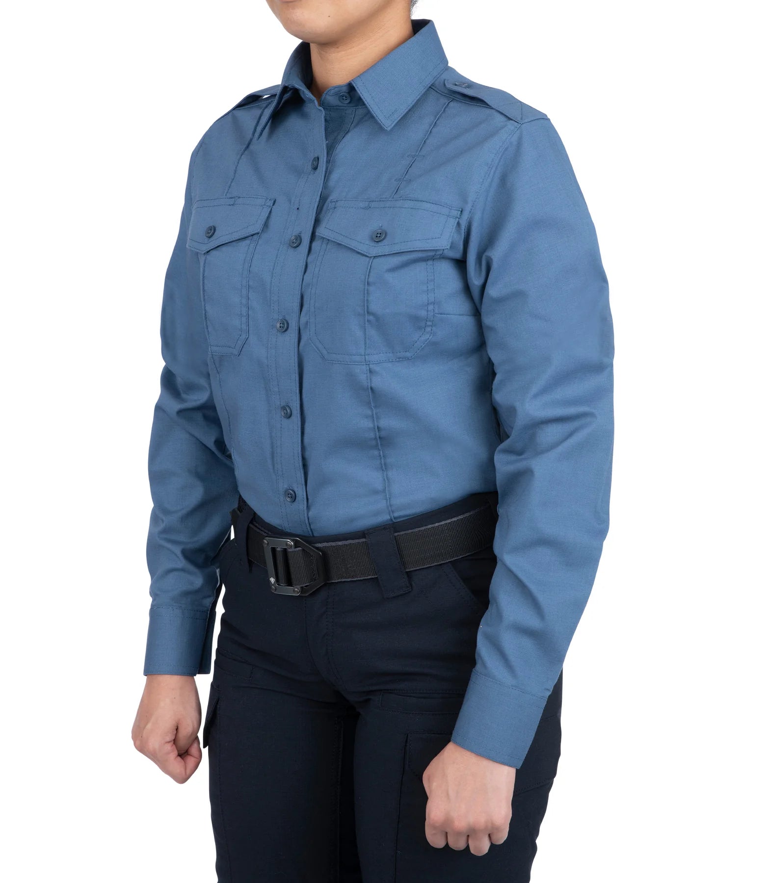 First Tactical Women's Pro Duty Long-Sleeve Zippered Class A Uniform Shirt 121011. Elevate your duty wear with First Tactical's Class-A Women's Pro-Duty Uniform Shirt. Durable V2 fabric for pros.. WCUniforms