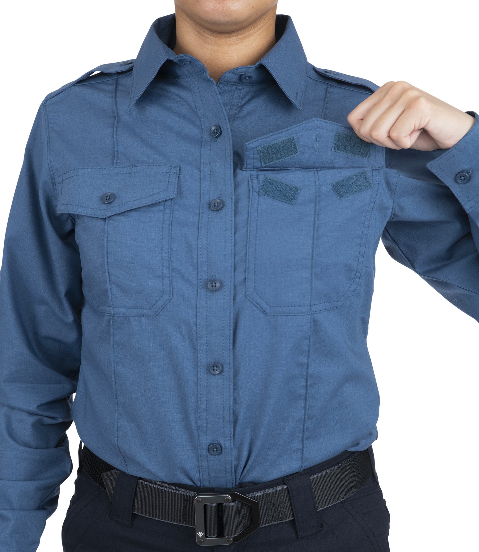 First Tactical Women's Pro Duty Long-Sleeve Zippered Class A Uniform Shirt 121011. Elevate your duty wear with First Tactical's Class-A Women's Pro-Duty Uniform Shirt. Durable V2 fabric for pros.. WCUniforms