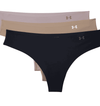 Under Armour Women&#8217;s UA Pure Stretch Thong 3-Pack 1325615 &#8211; Black/Beige, M -