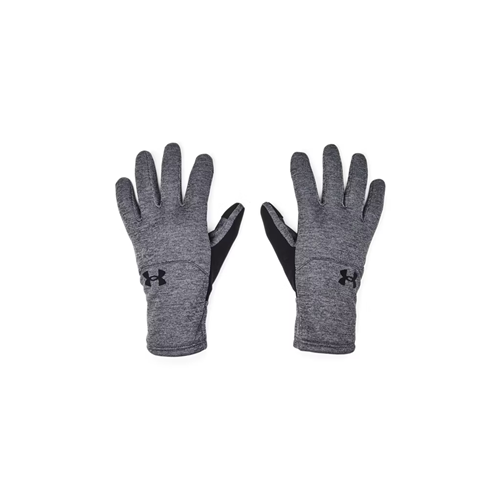 Under Armour Men's UA Storm Fleece Gloves in Castlerock/Steel/Black, size MD, showing front view with flexible fit.