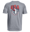 Back view of Under Armour UA Freedom Eagle T-Shirt featuring USA logo and eagle design, showcasing patriotic style and comfort.