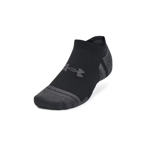 Under Armour Unisex UA Performance Tech No Show Sock in black, designed for comfort and moisture-wicking performance.