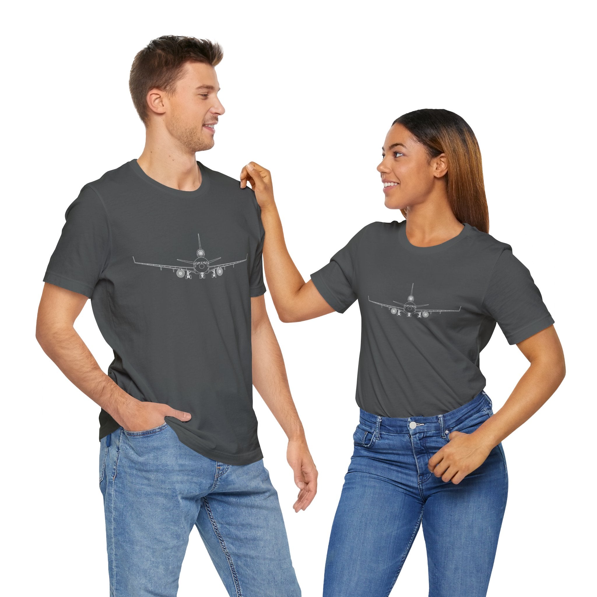 McDonnell Douglas MD-11 Unisex Soft Feel Jersey Short Sleeve Tee - Solid Dark Colors - 100% Airlume combed and ring-spun cotton