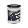 Thin Blue Line Wavy USA Flag Scented Soy Candle 9oz