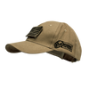 Voodoo Tactical baseball cap with removable USA flag Velcro patch and embroidered logo in khaki color.