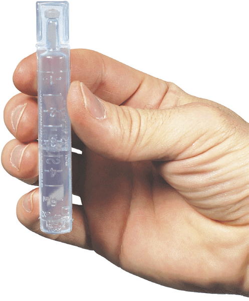 Sirchie 3ml Sterile Water Vials | KCP247C 100-Pack Evidence Prep being held in a person's hand