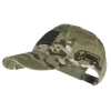 Voodoo Tactical cap in camouflage with removable USA flag patch and logo, perfect for style and comfort.