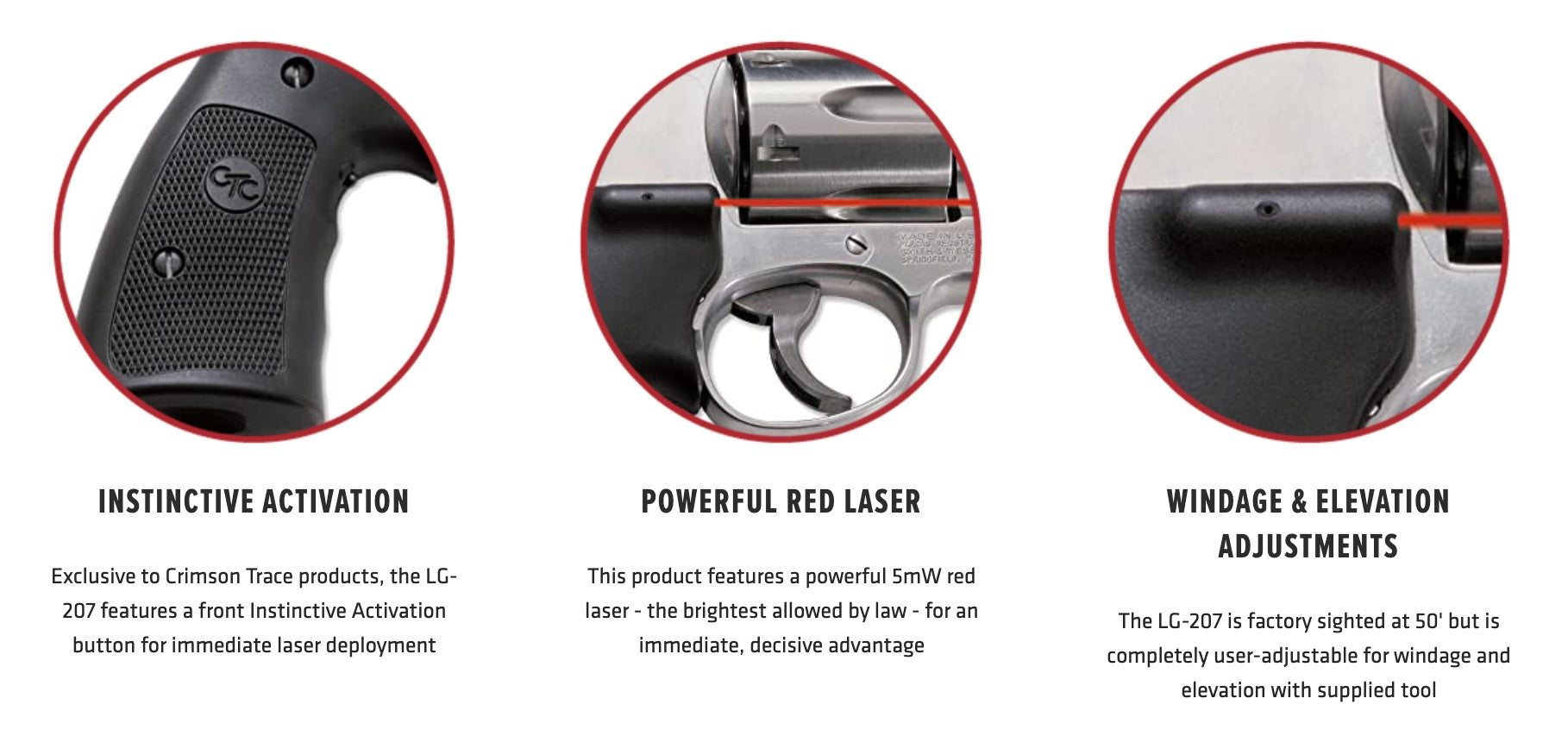 Crimson Trace LG-207 Lasergrips® for Smith & Wesson K, L and N Frames LG-207