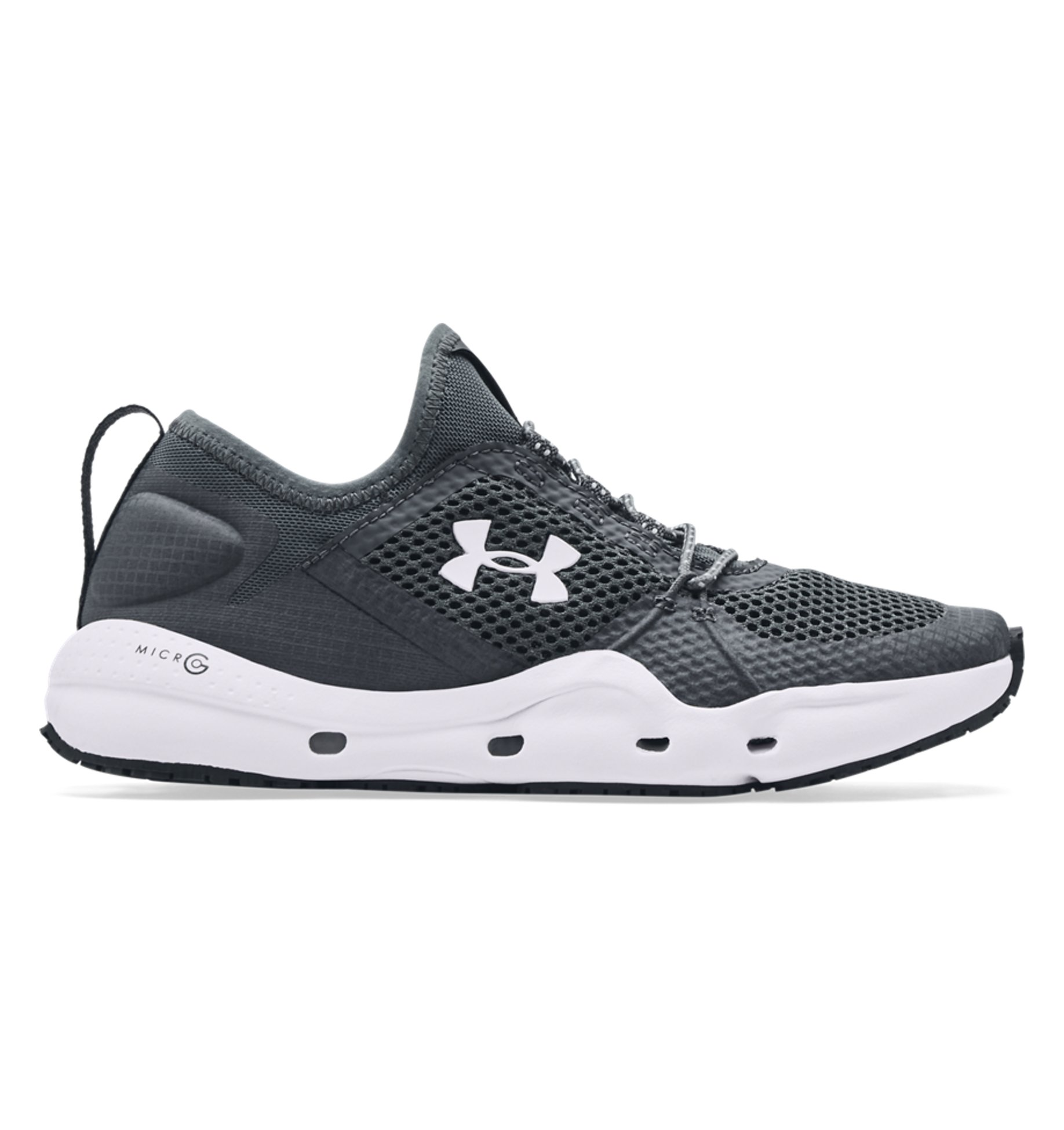 Under Armour Women's UA Micro G Kilchis Fishing Shoes in gray, featuring breathable mesh upper and slip-resistant outsole.