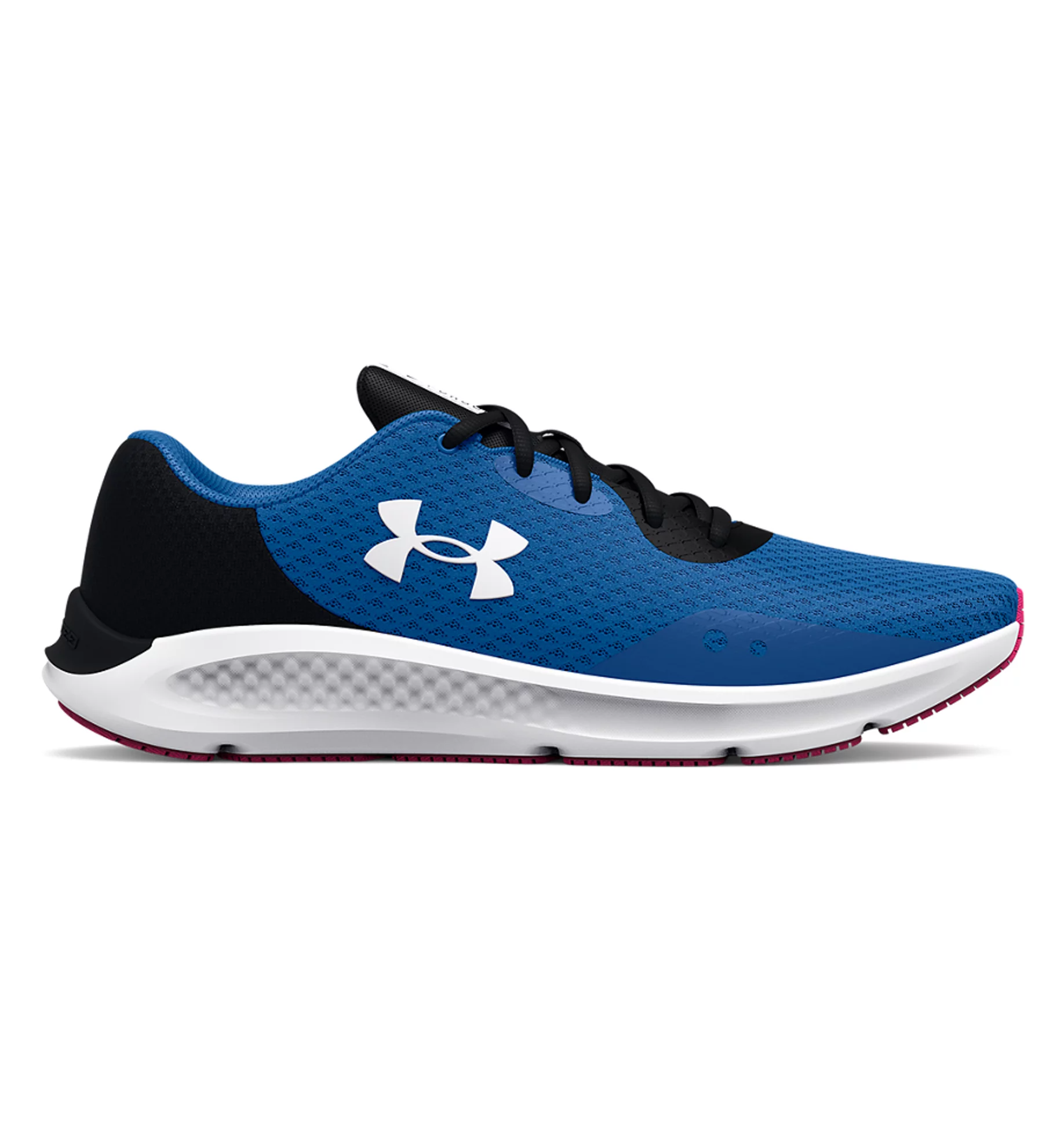 Under Armour Women's Charged Pursuit 3 Running Shoes in blue, featuring lightweight mesh and cushioned comfort for optimal performance.