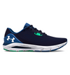 Under Armour UA HOVR Sonic 5 running shoes in navy and green, designed for flexibility and breathability for distance runners.