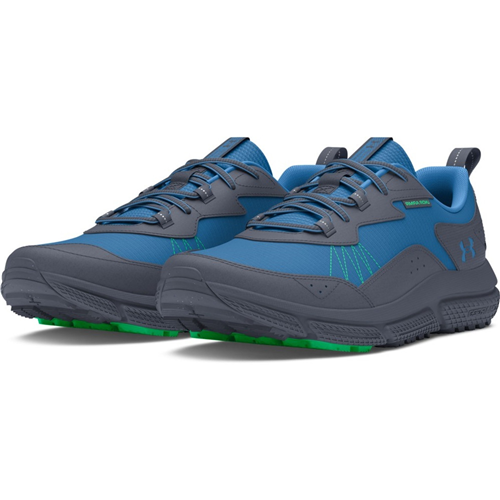 Under Armour Men's UA Charged Verssert Speckle 2 Running Shoes in blue and gray, featuring a responsive Charged Cushioning midsole.