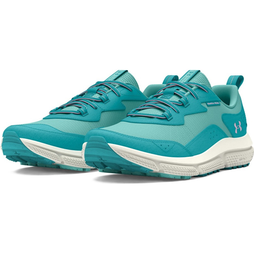 Under Armour Women's UA Charged Verssert Speckle 2 Running Shoes in teal, featuring breathable upper and durable lugged outsole.