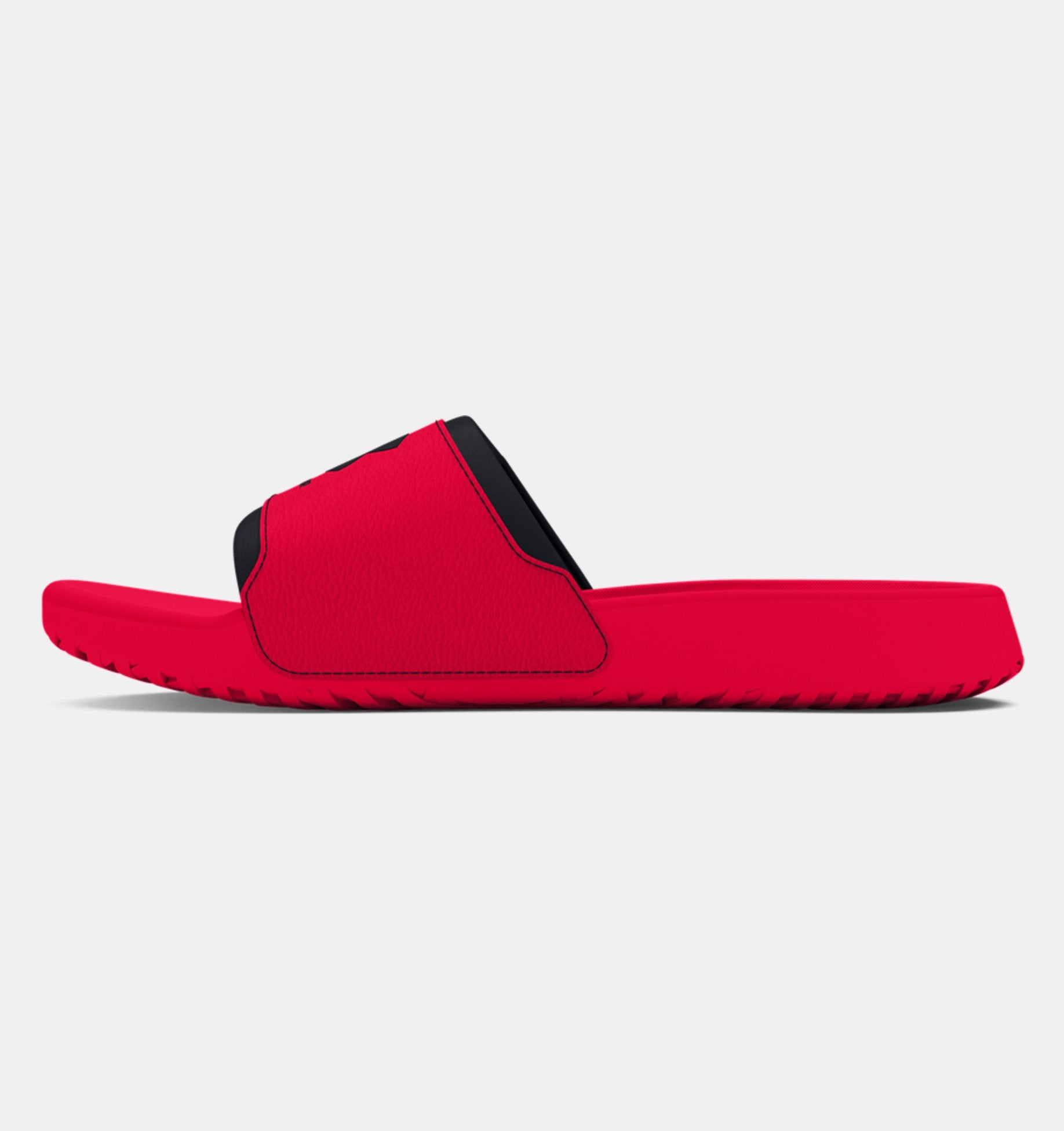 Under Armour Men's UA Ignite Select Slides in vibrant red, designed for comfort and post-workout relaxation.