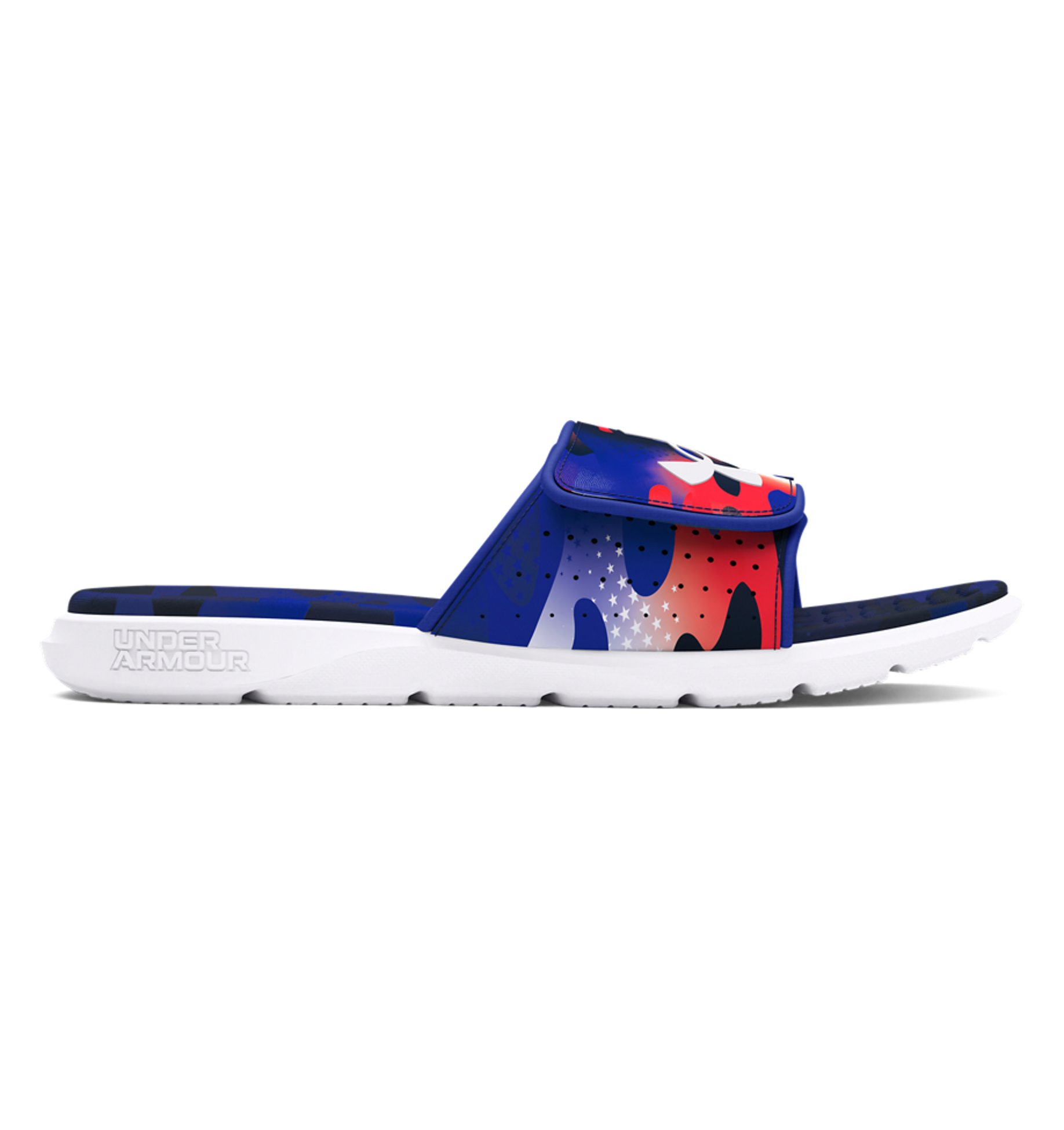 Under Armour UA M Ignite Pro FRDM slide sandals with adjustable strap, breathable design, and durable traction outsole.