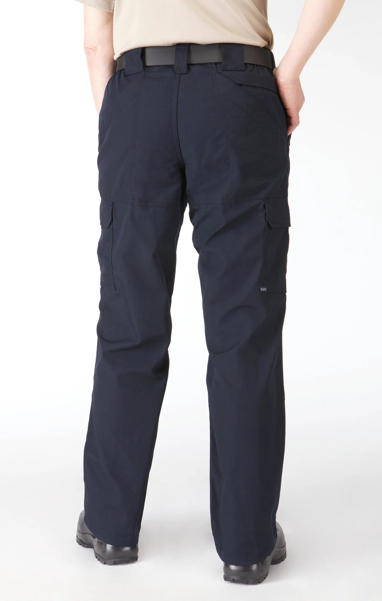 5.11 Tactical Women's TACLITE Pro Pants 64360 in Dark Navy, back view showing bartacked seams and reinforced seat
