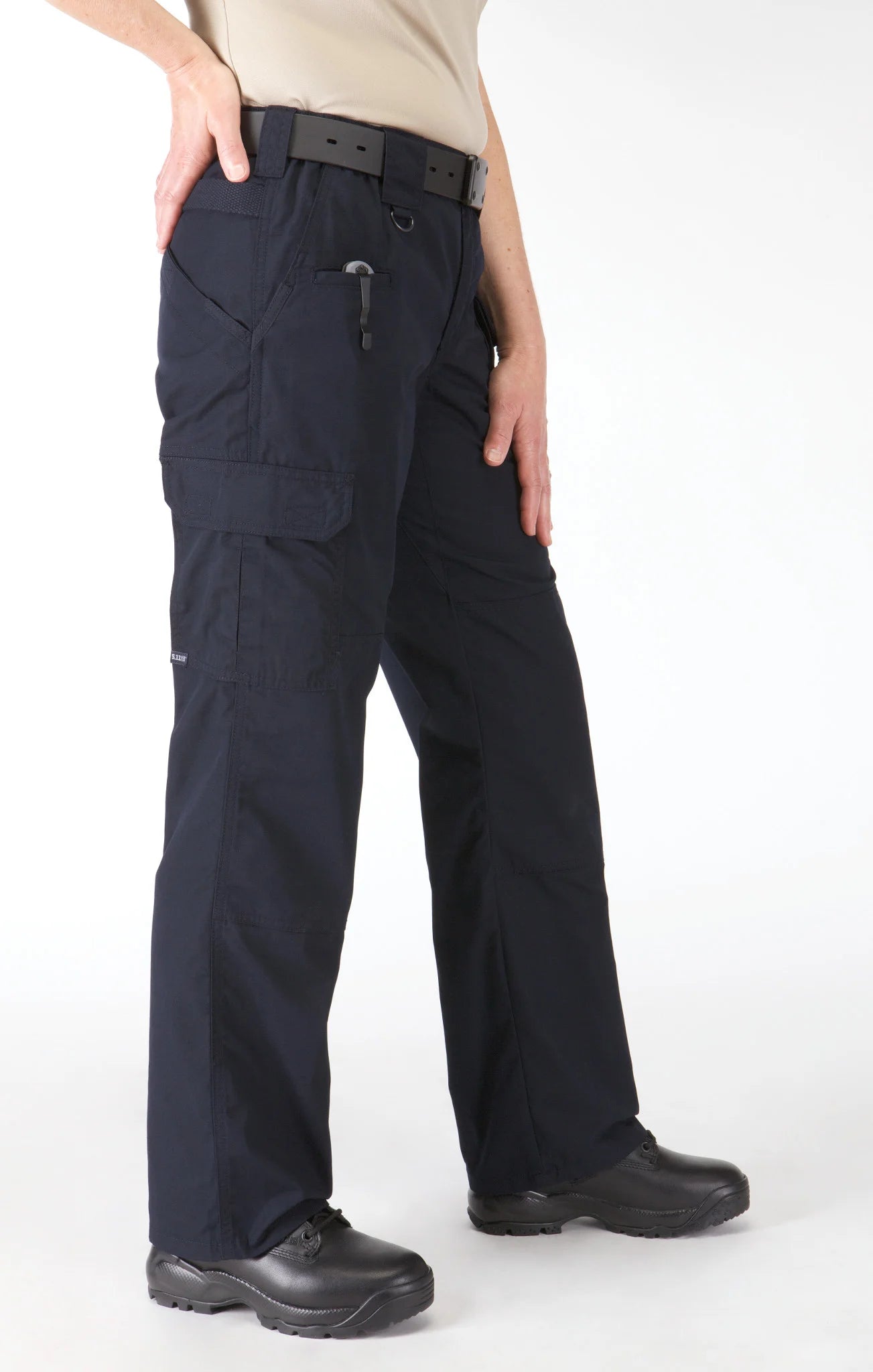 5.11 Tactical Women's TACLITE Pro Pants 64360 in Dark Navy, side view on white background